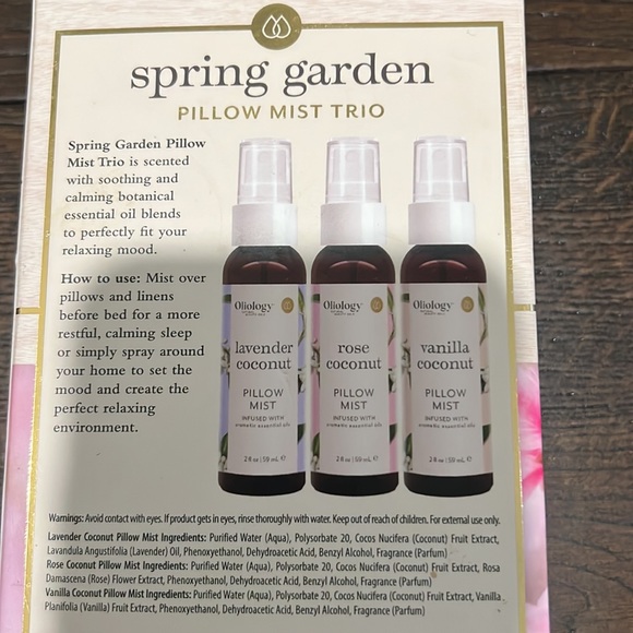 NEW Oliology Pillow Mist TRIO Lavender, Rose, Vanilla Coconut 2 oz Each - Picture 6 of 8
